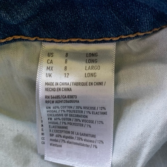 American Eagle - super stretch dark wash jegging - size 8 long - Picture 4 of 4